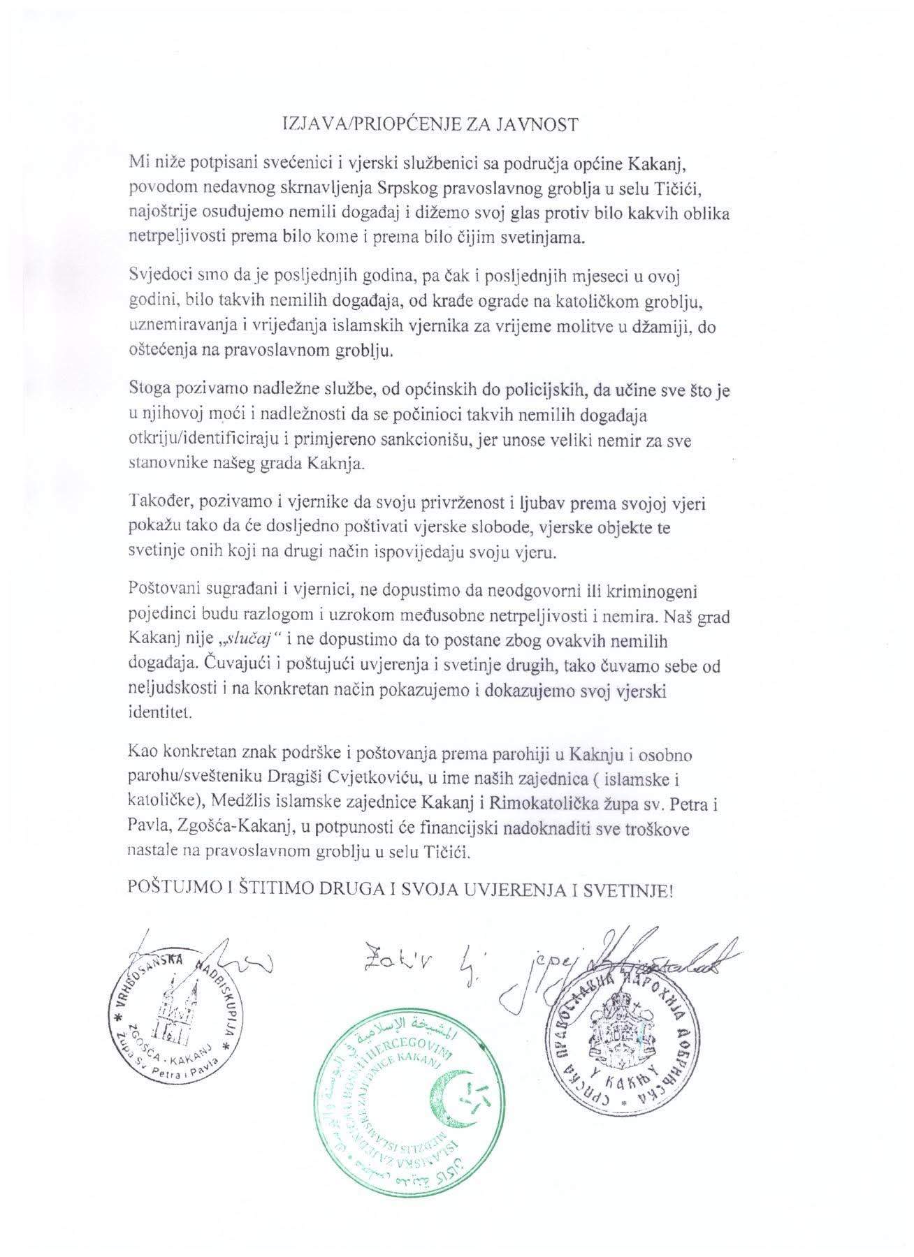1000032084 (1).jpg - Vjerski službenici u Kaknju osudili skrnavljenje pravoslavnog groblja u Tičićima
